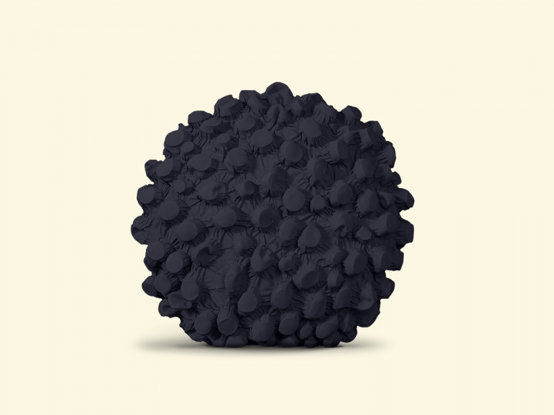 BurBur Round Cushion Coal Ø 45 cm