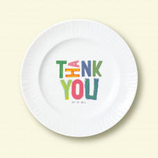 Porcelain plate - "THANK YOU" Ø24 with radial side