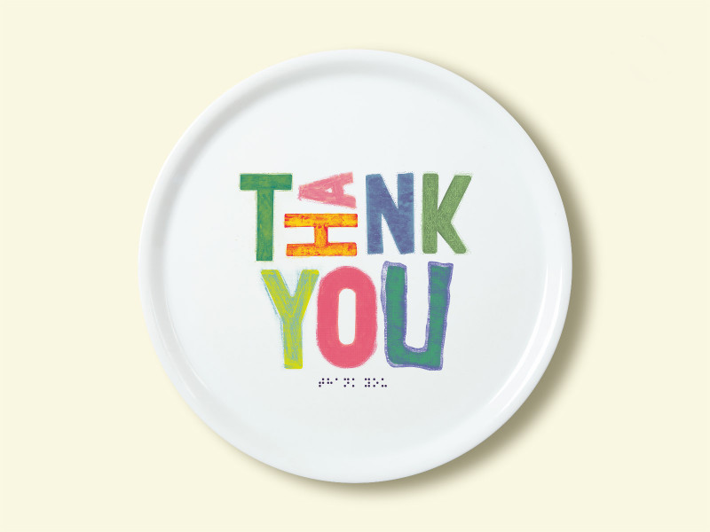 Porcelain plate - "THANK YOU" Ø32 pica plate