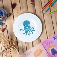Porcelain plate - "Octopus" Ø21 with pattern side