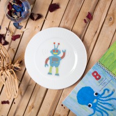 Porcelain plate - "Robot ROBO" Ø24 with radial side